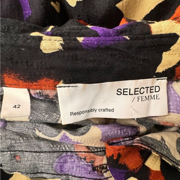 Selected Femme Abstract-Print Maxi Shirtdress Size 42= Size XL - Picture 12 of 12